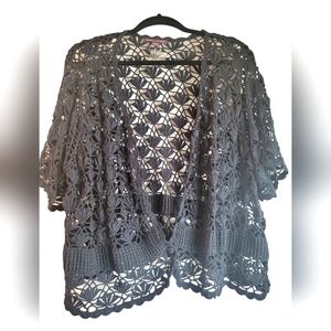 Black woman's short sleeve cardigan